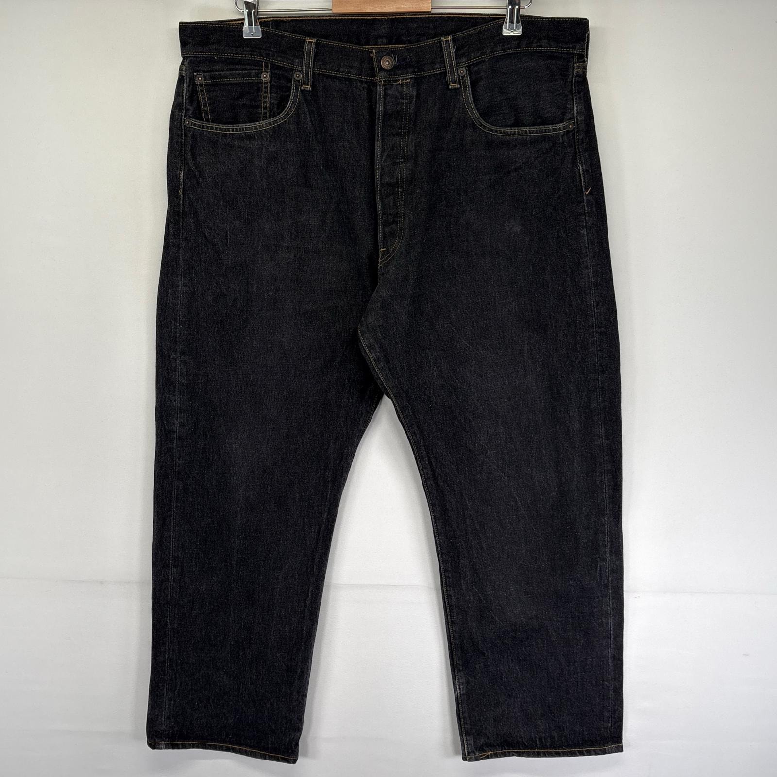 古着 リーバイス Levi's パンツ デニム ブラックデニム 501 ボタンフライ 大きいサイズ ストレート w40 L30  ブラック系 メンズ