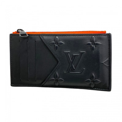 【6dd4117-k】ルイヴィトン コインケース モノグラム・エンボス コインカードホルダー M80827 ノワール【中古】メンズ