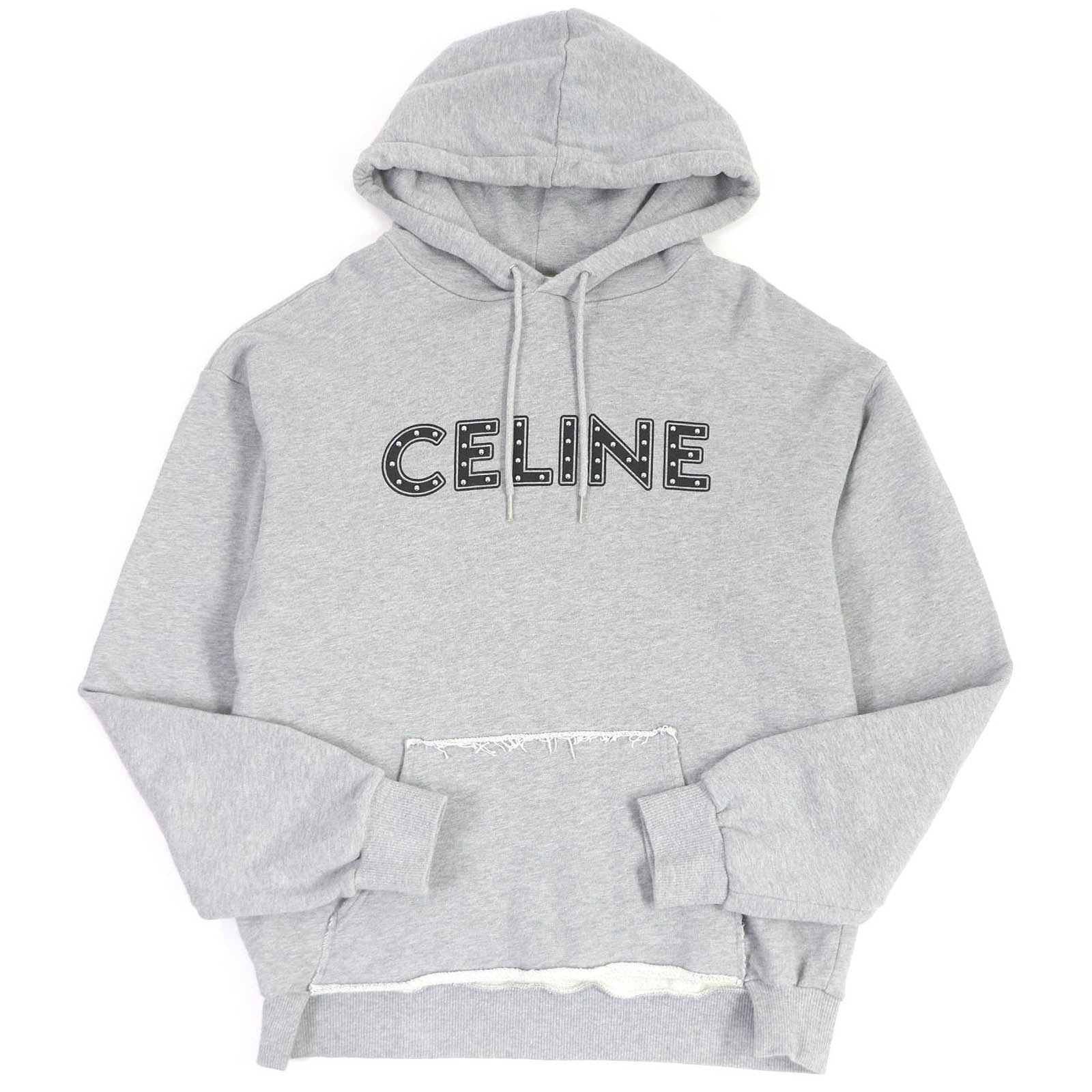 CELINE Loose Sweatshirt / Cotton With Studs "Gray/Black"