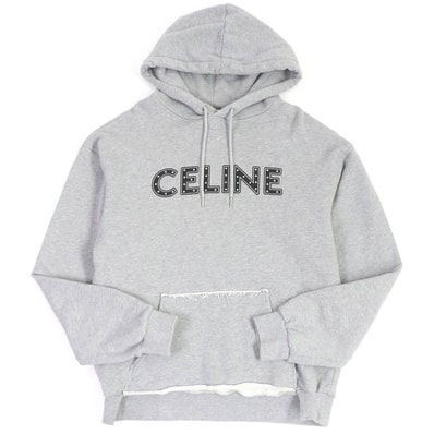 CELINE Loose Sweatshirt / Cotton With Studs "Gray/Black"