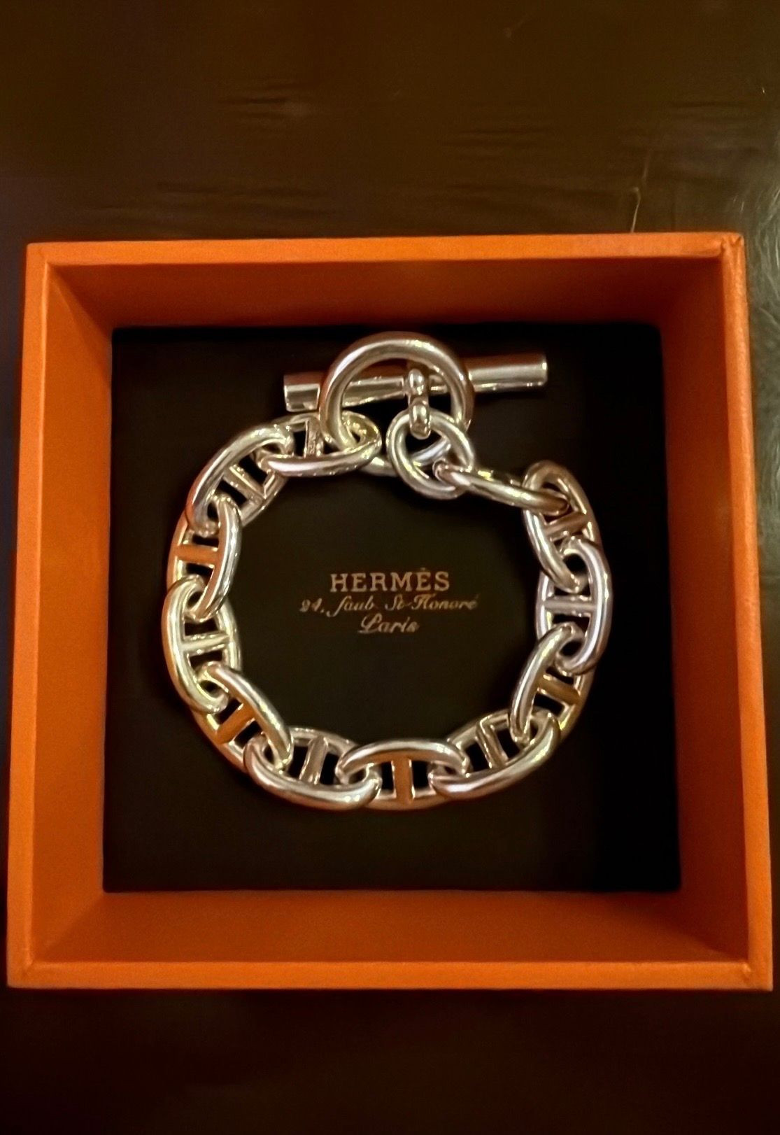 Hermes Chaine D'ancre TGM Bracelet "Silver"