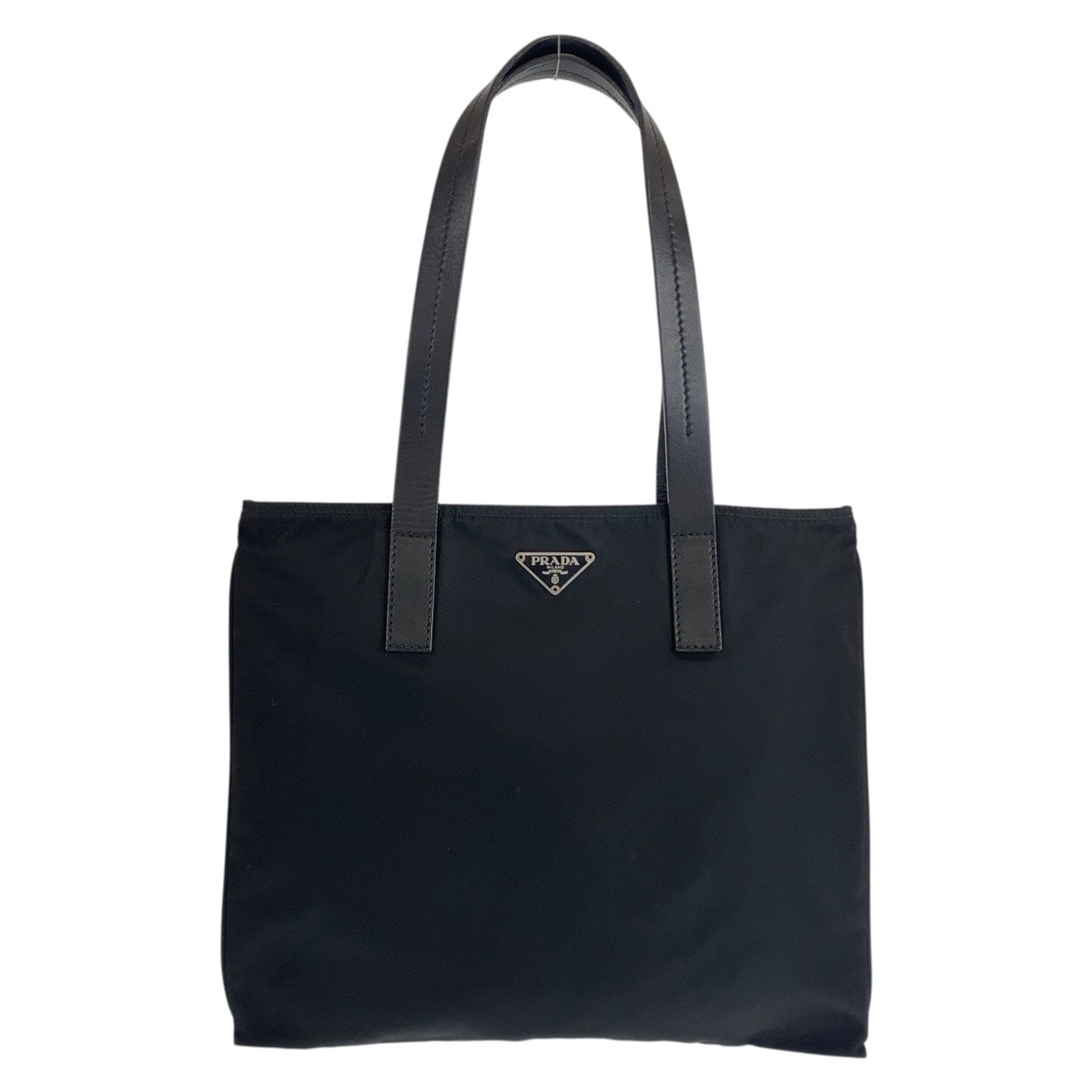 美品 PRADA プラダ テスート 三角ロゴプレート ブラック 黒 シルバー金具 ナイロン レザー/ トートバッグ ショルダーバッグ 505901 【中古】