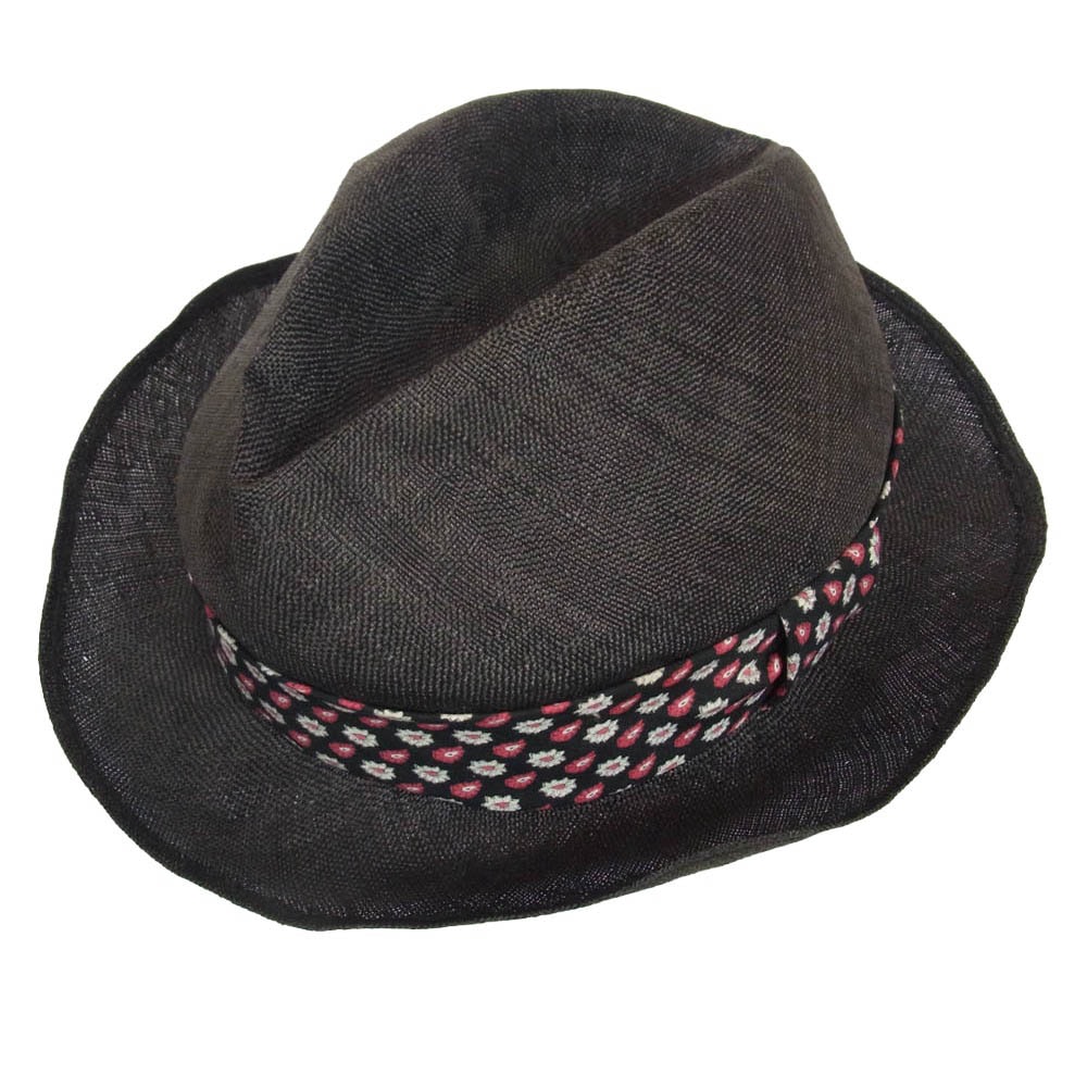 JUNYA WATANABE COMME des GARCONS MAN ジュンヤワタナベコムデギャルソンマン WA-K610 天然草 中折れ ストローハット 帽子 ブラック系【中古】
