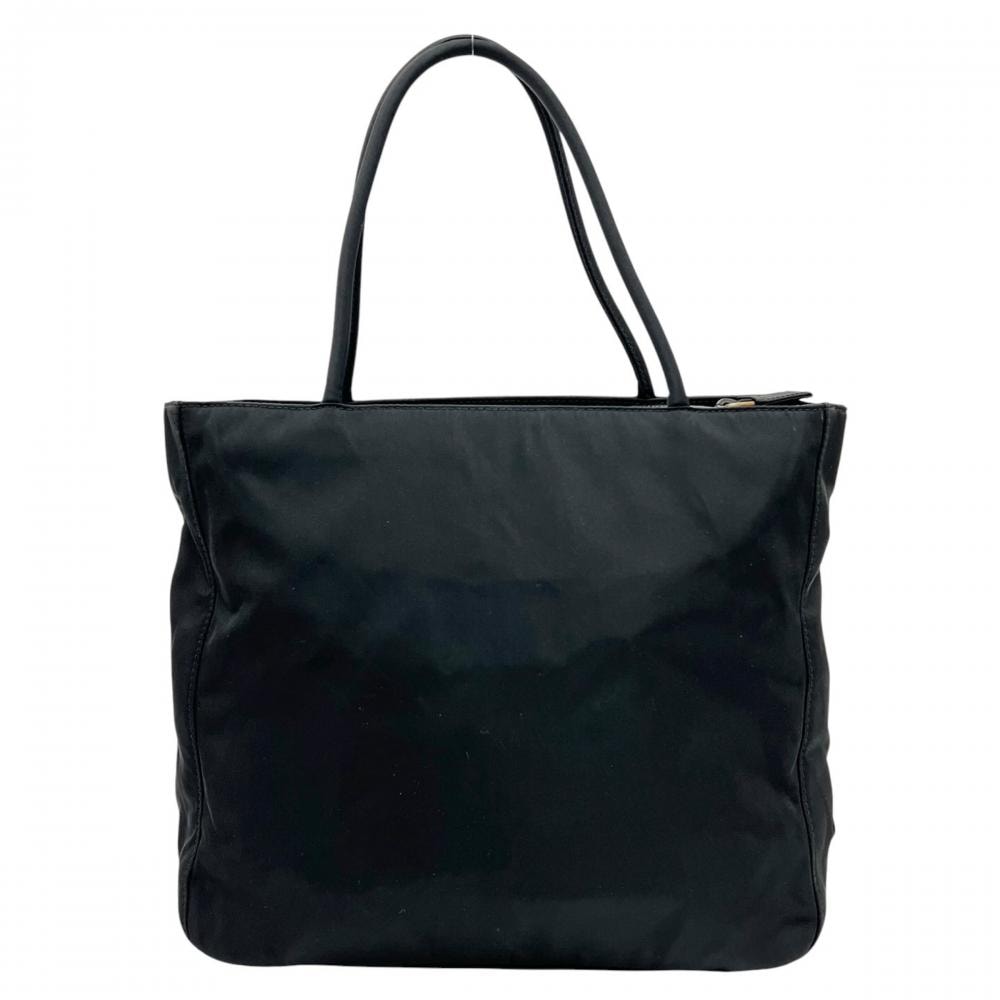 PRADA プラダ トートバッグ テスート トライアングルロゴ ナイロン    ブラック 黒 シルバー金具 レディース【中古品】