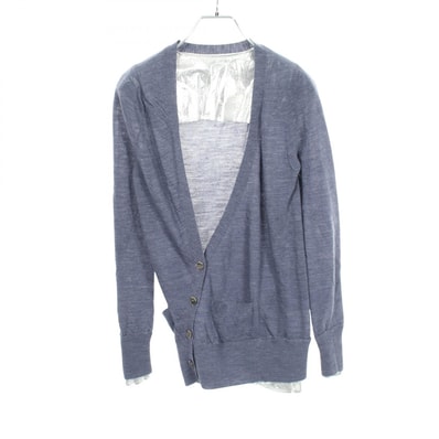 サカイ Sacai 裾フリル カーディガン 衣料品 トップス ポリエステル / ナイロン レディース ブルー系 / シルバー系 【中古】