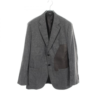 エルメス HERMES 切替 テーラードジャケット 衣料品 アウター ウール メンズ グレー系 / ブラウン系 【中古】