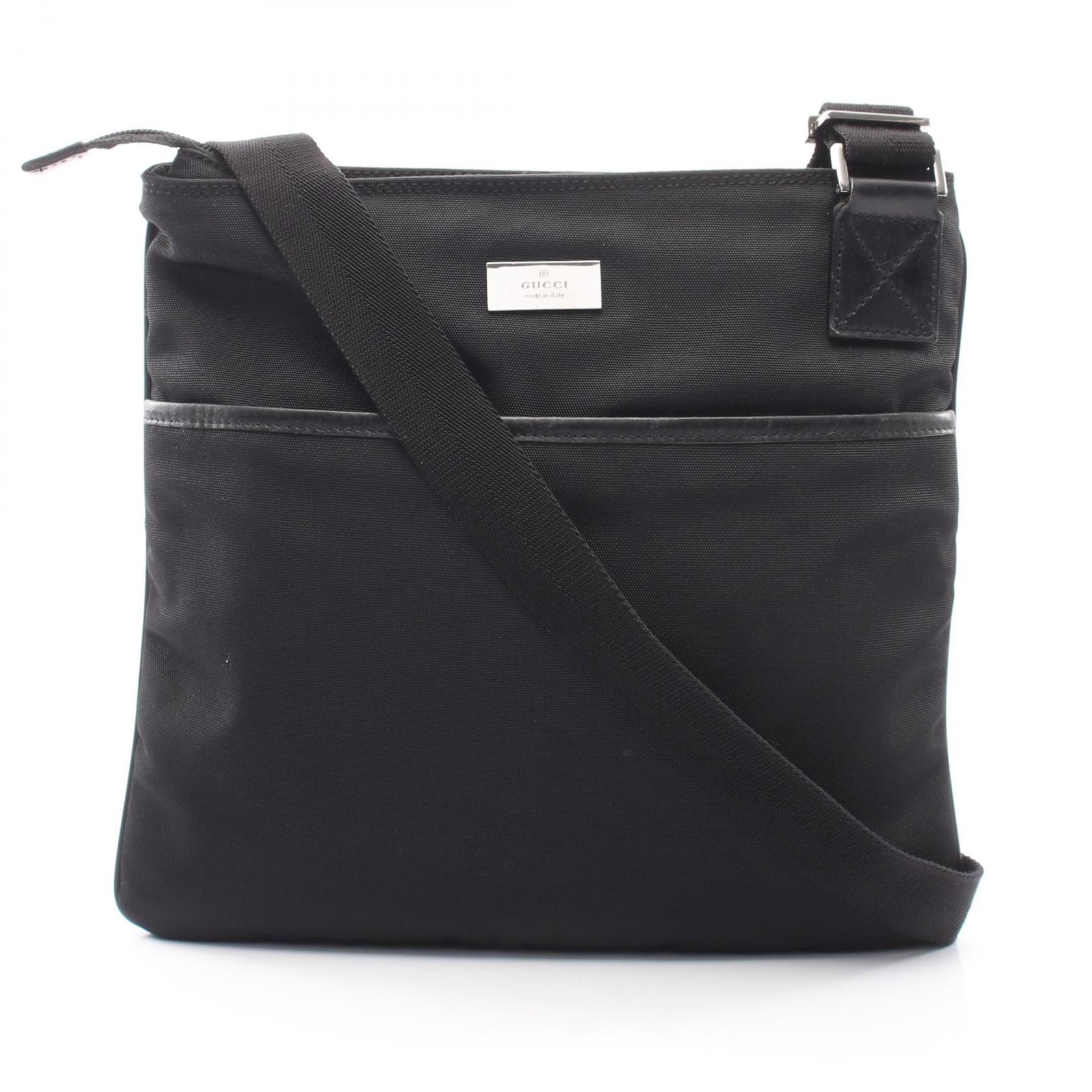 グッチ GUCCI ショルダーバッグ バッグ レザー ナイロンキャンバス レディース ブラック系 141626 【中古】