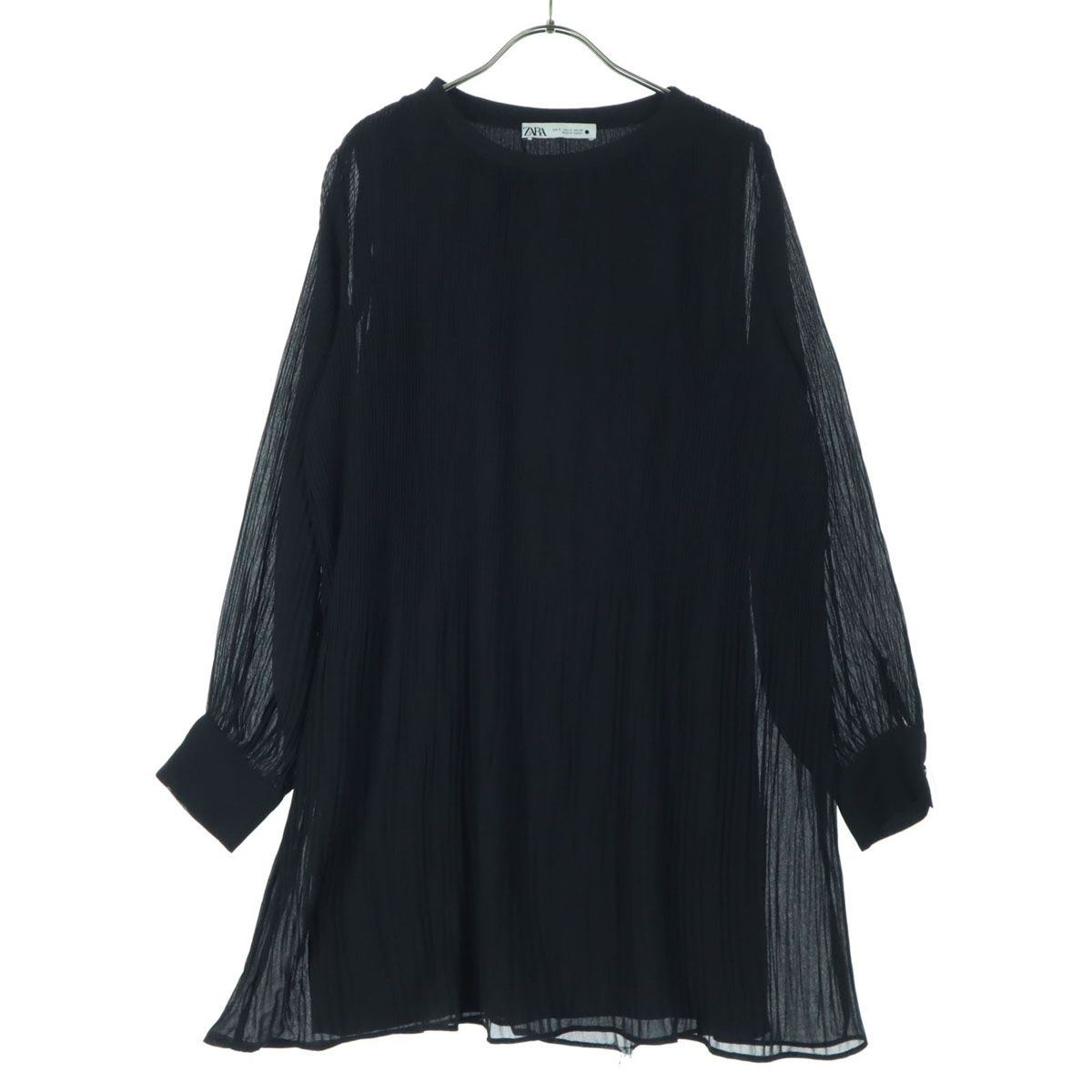 ZARA ザラ 長袖 ミニワンピース S ブラック