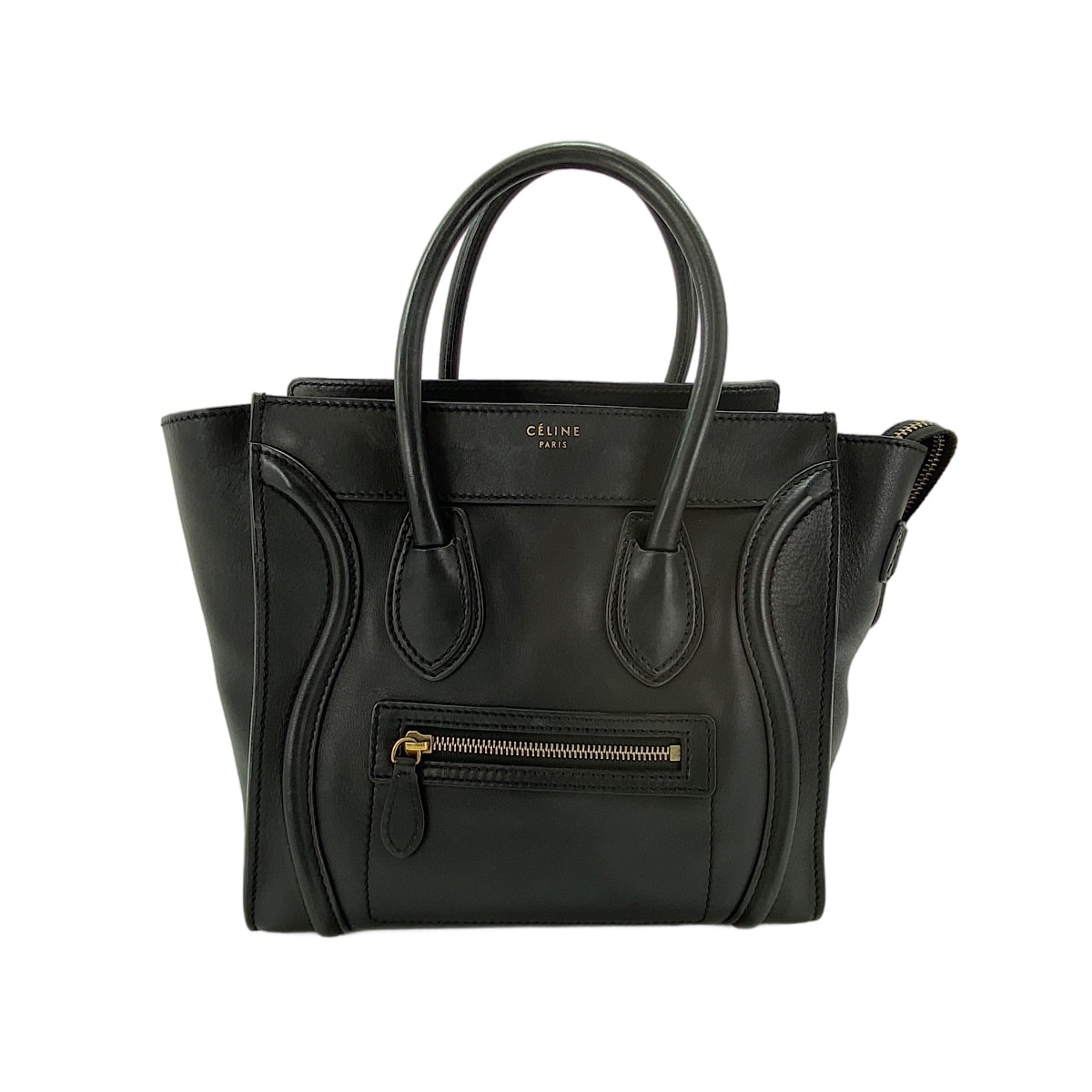 セリーヌ CELINE レザー ラゲージ マイクロショッパー ハンドバッグ【中古】