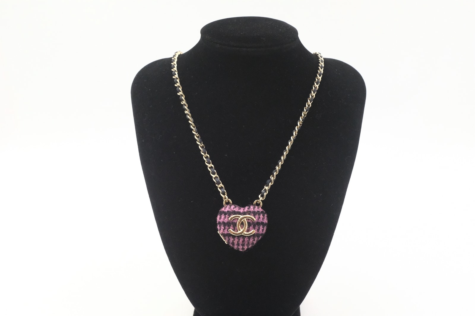 シャネル ハート ロケット ペンダント ネックレス B22K AB9485