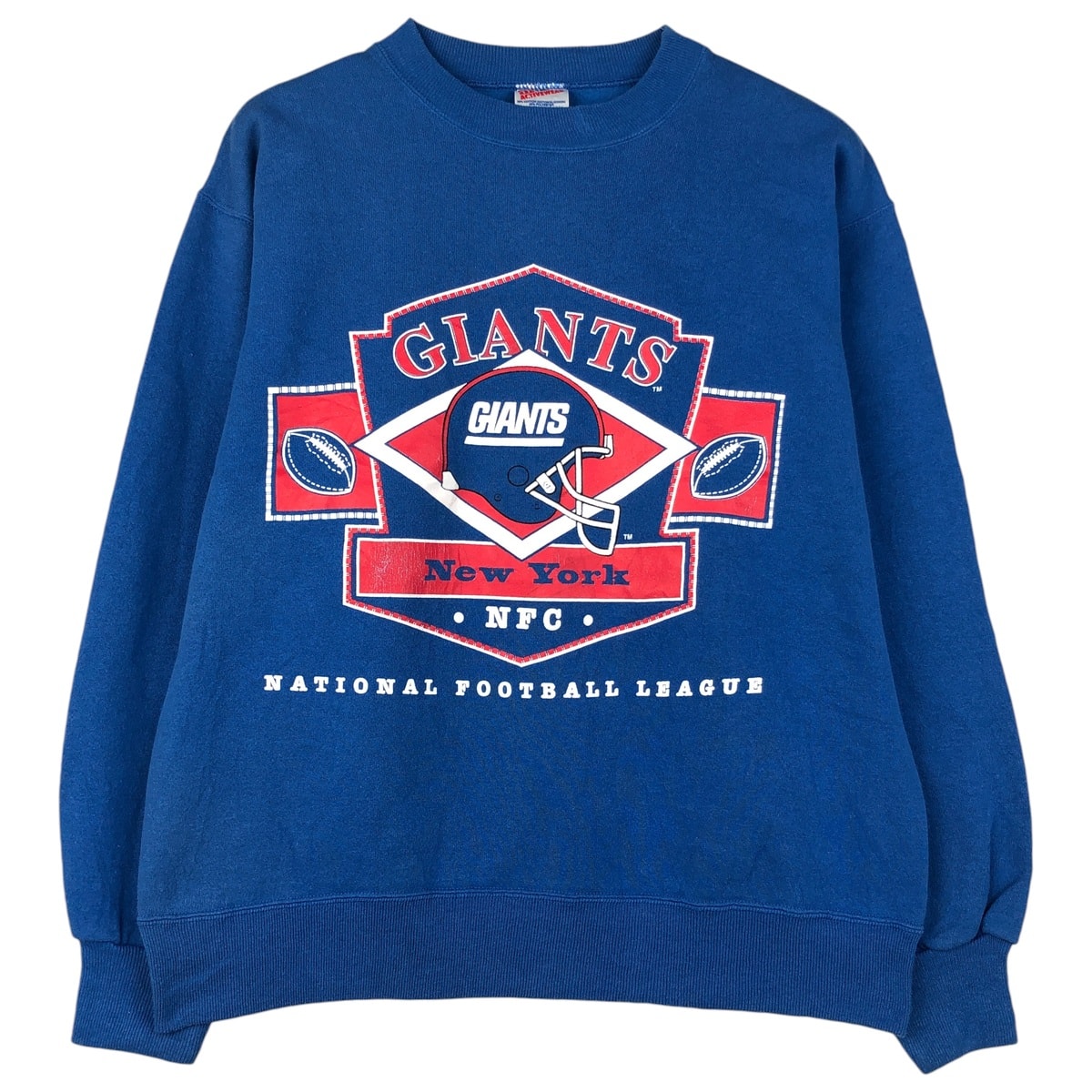 古着 90~00年代 ヘインズ Hanes NFL NEW YORK GIANTS ニューヨークジャイアンツ プリントスウェットシャツ トレーナー USA製 メンズL相当/eaa482308
