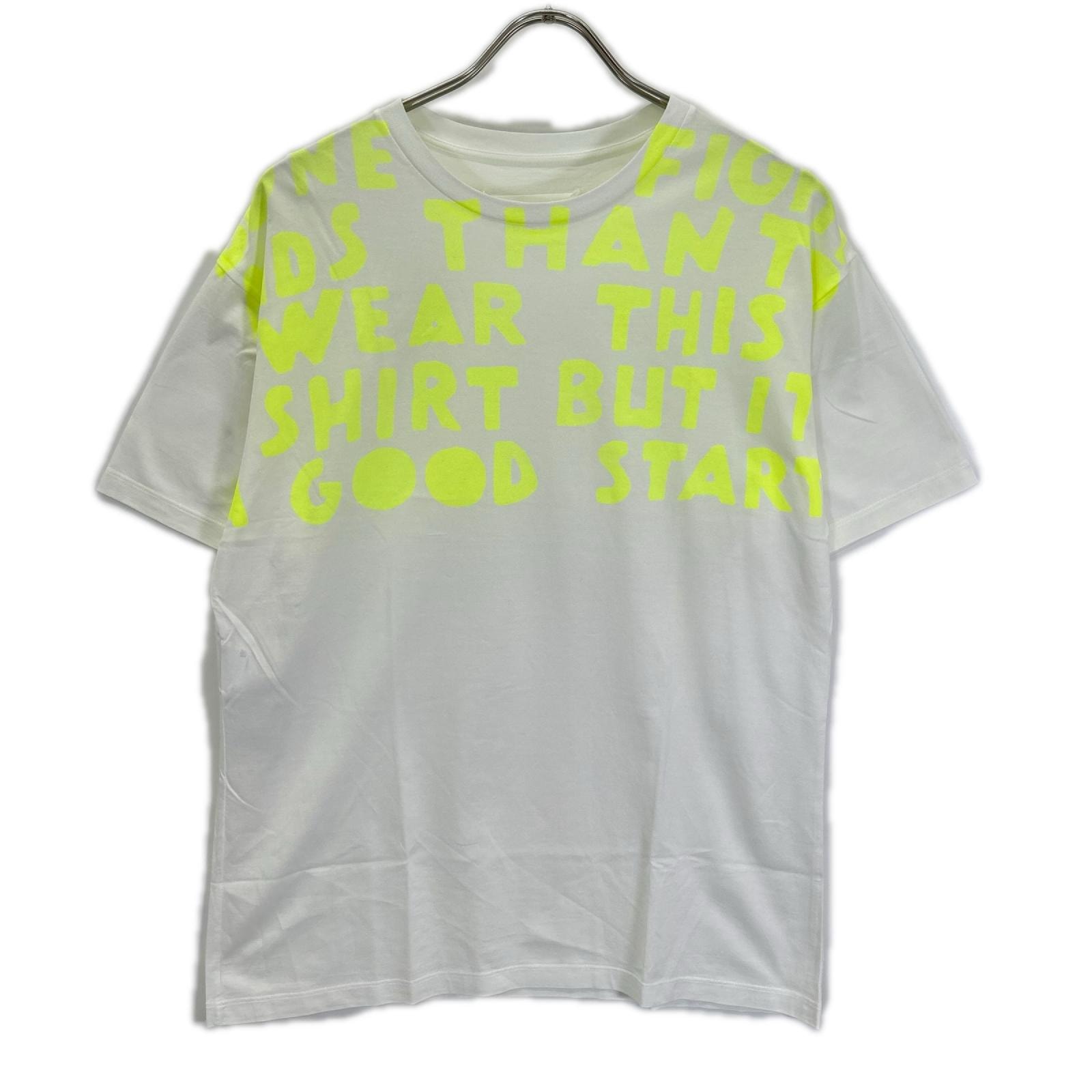 メゾンマルジェラ 19年製 S51GC0427 ホワイト イエロープリント AIDS エイズ Tシャツ XS