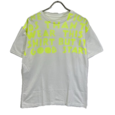 メゾンマルジェラ 19年製 S51GC0427 ホワイト イエロープリント AIDS エイズ Tシャツ XS