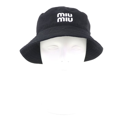 極美品 ミュウミュウ ハット ブラック レディース M 5HC196