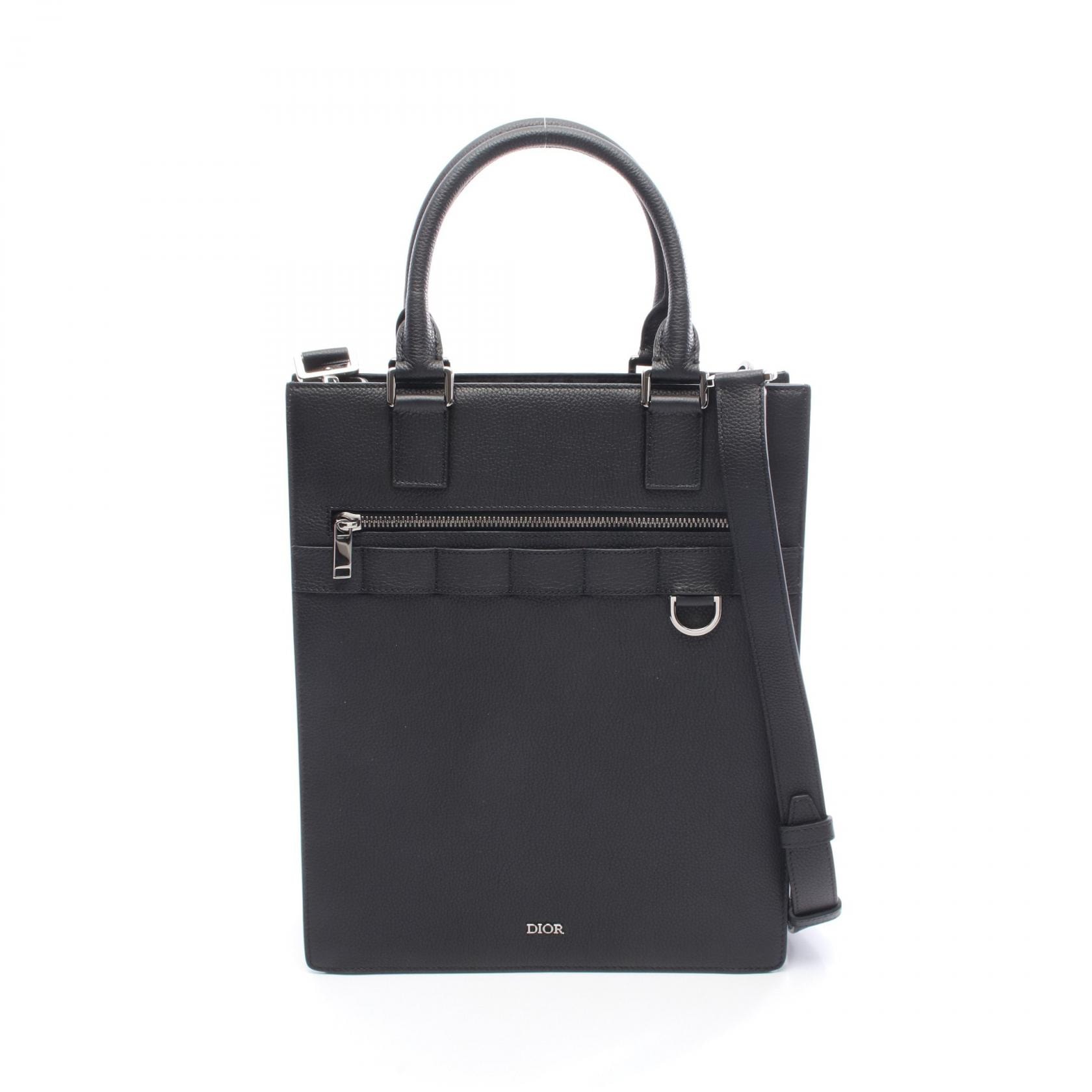 ディオール Dior サファリ ノースサウス トートバッグ バッグ レザー メンズ ブラック系 1ESSH187UMJ 【中古】
