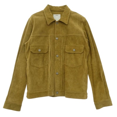 VISVIM ビズビム 15AW 0115205014012 Italian vegetable-tanned cowhide イタリアンベジタブルタンニンカウハイド シェルコンチョボタン レザートラッカージャケット ベージュ系 2【中古】