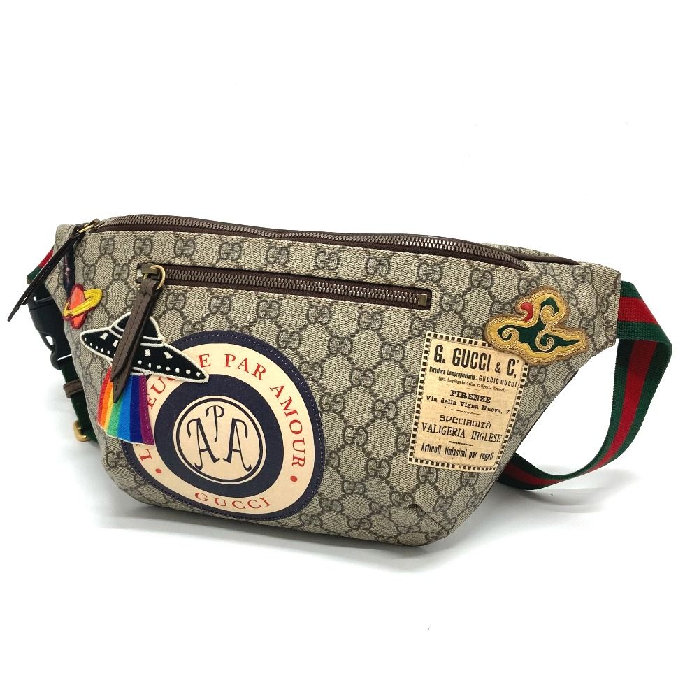 グッチ 529711 GGスプリーム ワッペン クーリエ ヒップバッグ ウエス