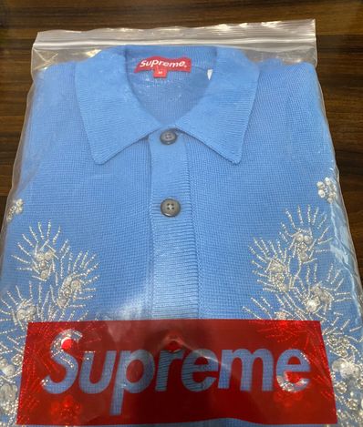 Supreme Beaded Applique Cardigan "Bright Blue"