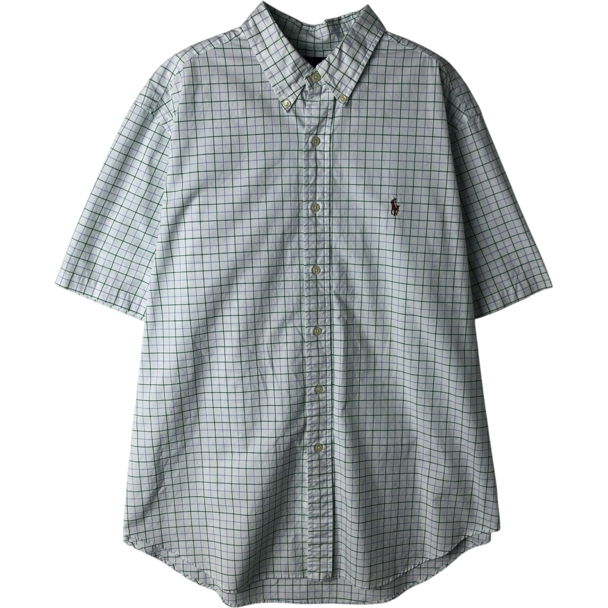 古着 ラルフローレン Ralph Lauren CLASSIC FIT クラシックフィット 半袖 ボタンダウン チェックシャツ メンズXL相当/eaa477567