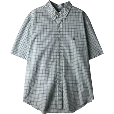 古着 ラルフローレン Ralph Lauren CLASSIC FIT クラシックフィット 半袖 ボタンダウン チェックシャツ メンズXL相当/eaa477567