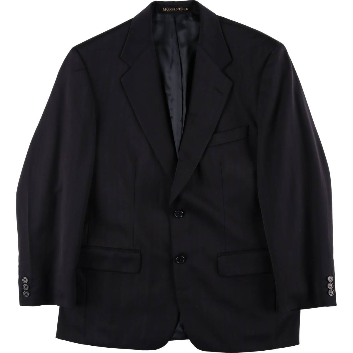 古着 セントマイケル St.Michael MARKS&SPENCER ストライプ柄 ポリ×ウールテーラードジャケット 英国製 メンズM相当/eaa628526