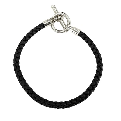 HERMES エルメス ブレスレット グレナン アクセサリー レザー メタル メンズ 約11.8g【中古品】