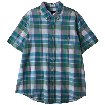 古着 ラルフローレン Ralph Lauren マドラスチェック 半袖 ボタンダウン チェックシャツ メンズXL相当/eaa611049