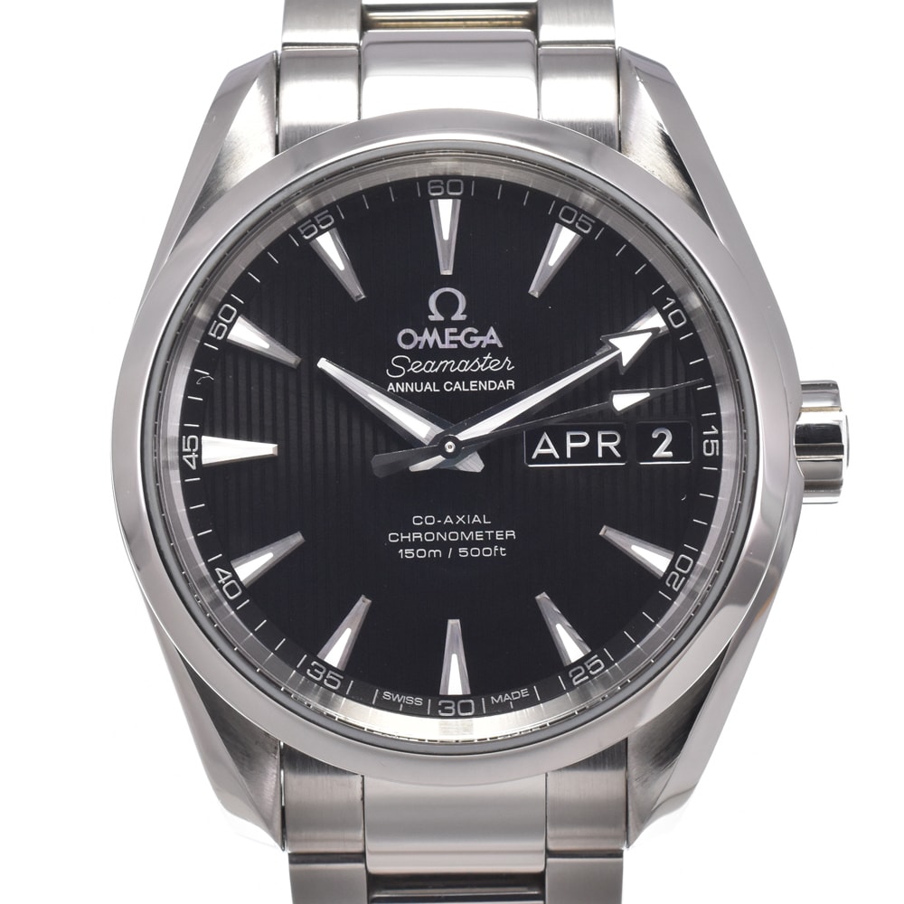 オメガ OMEGA 231.10.39.22.01.001 シーマスター アクアテラ ブラック 自動巻き メンズ 美品 箱・保証書付き 腕時計 N#151139