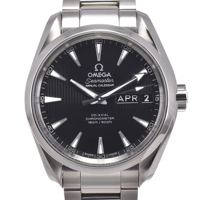 オメガ OMEGA 231.10.39.22.01.001 シーマスター アクアテラ ブラック 自動巻き メンズ 美品 箱・保証書付き 腕時計 N#151139