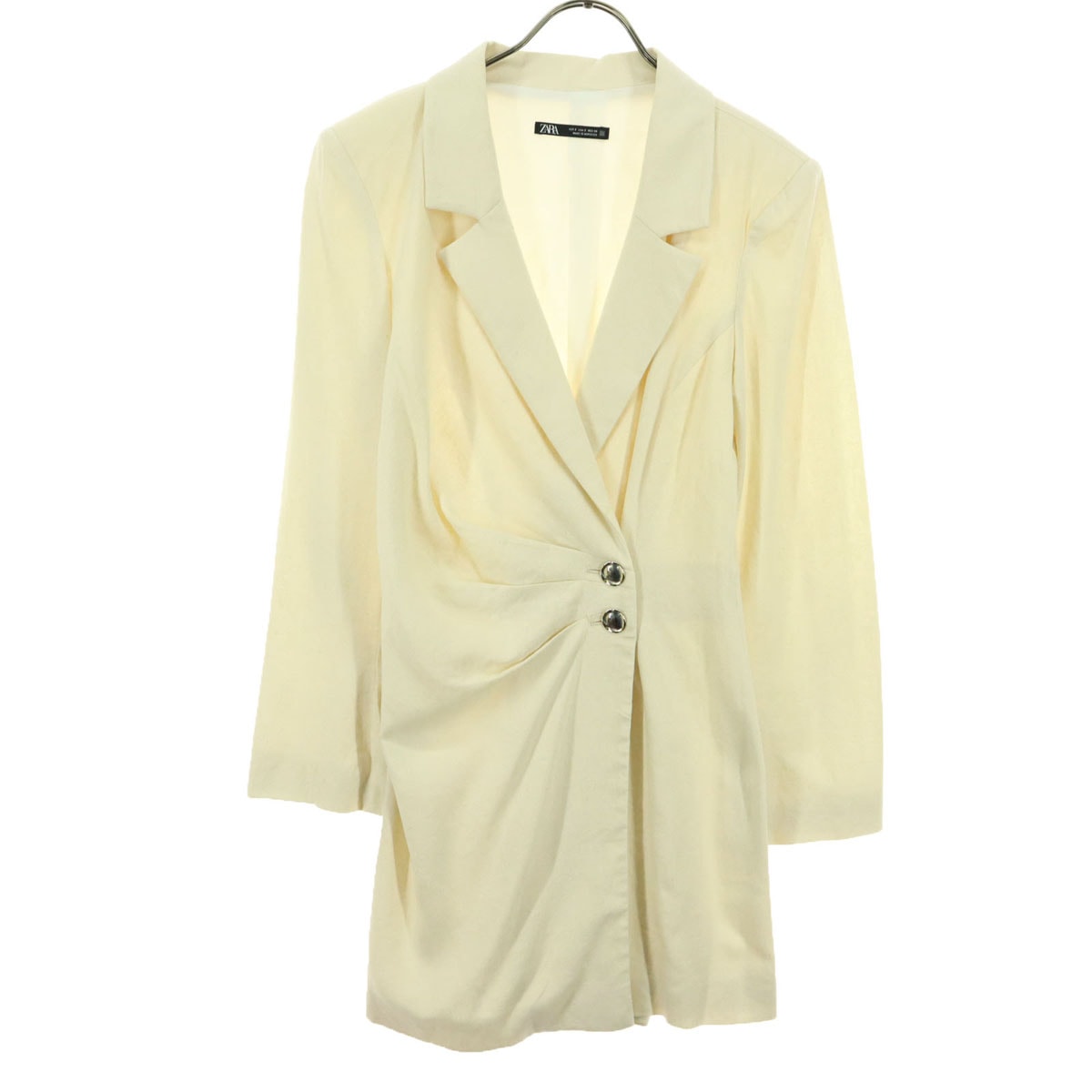 ZARA ザラ 長袖 ジャケット S アイボリー 肩パッド付属