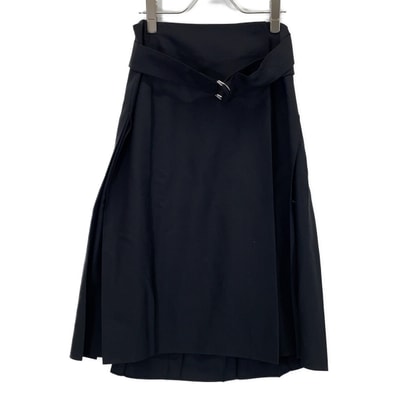 バーバリー 8054207 ブラック ベルト付き タックスカート UK6