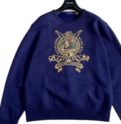 ポロラルフローレン エンブロイダード フリース スウェット トレーナー 馬 騎士
