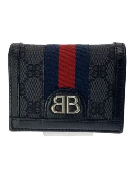 GUCCI x Balenciaga Hacker Card Case Wallet In Canvas Jacquard "Black"