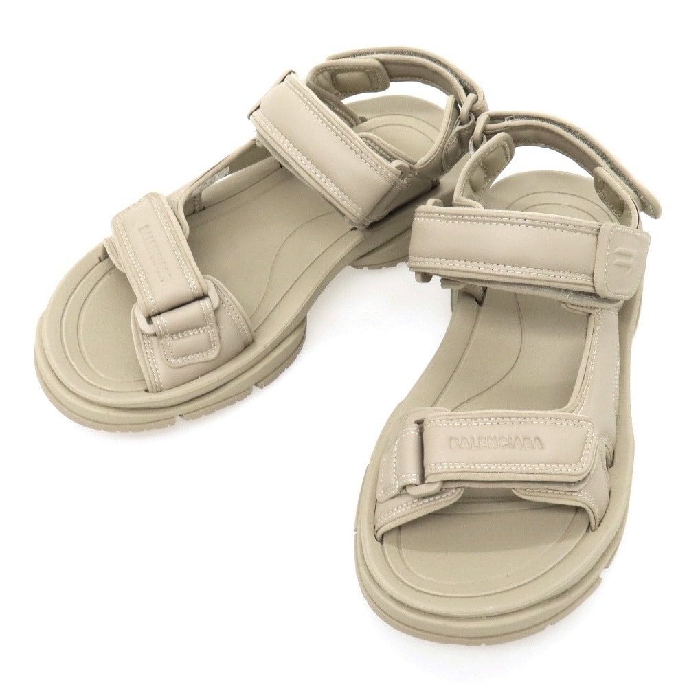 【中古】【未使用】バレンシアガ BALENCIAGA 合成皮革 サンダル ベージュ【サイズ41】【メンズ】
