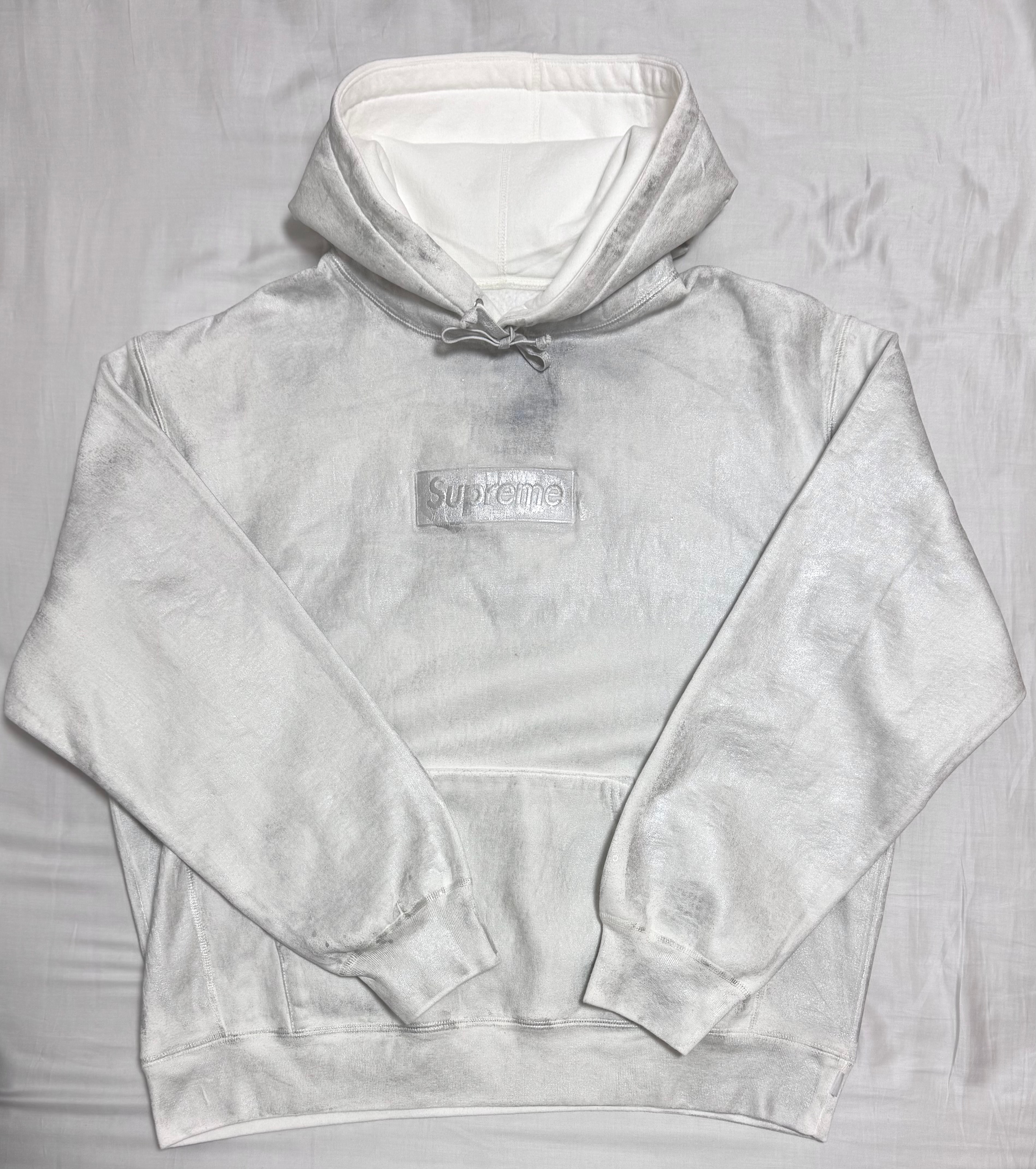 Supreme x MM6 Maison Margiela Foil Box Logo Hooded Sweatshirt "White"