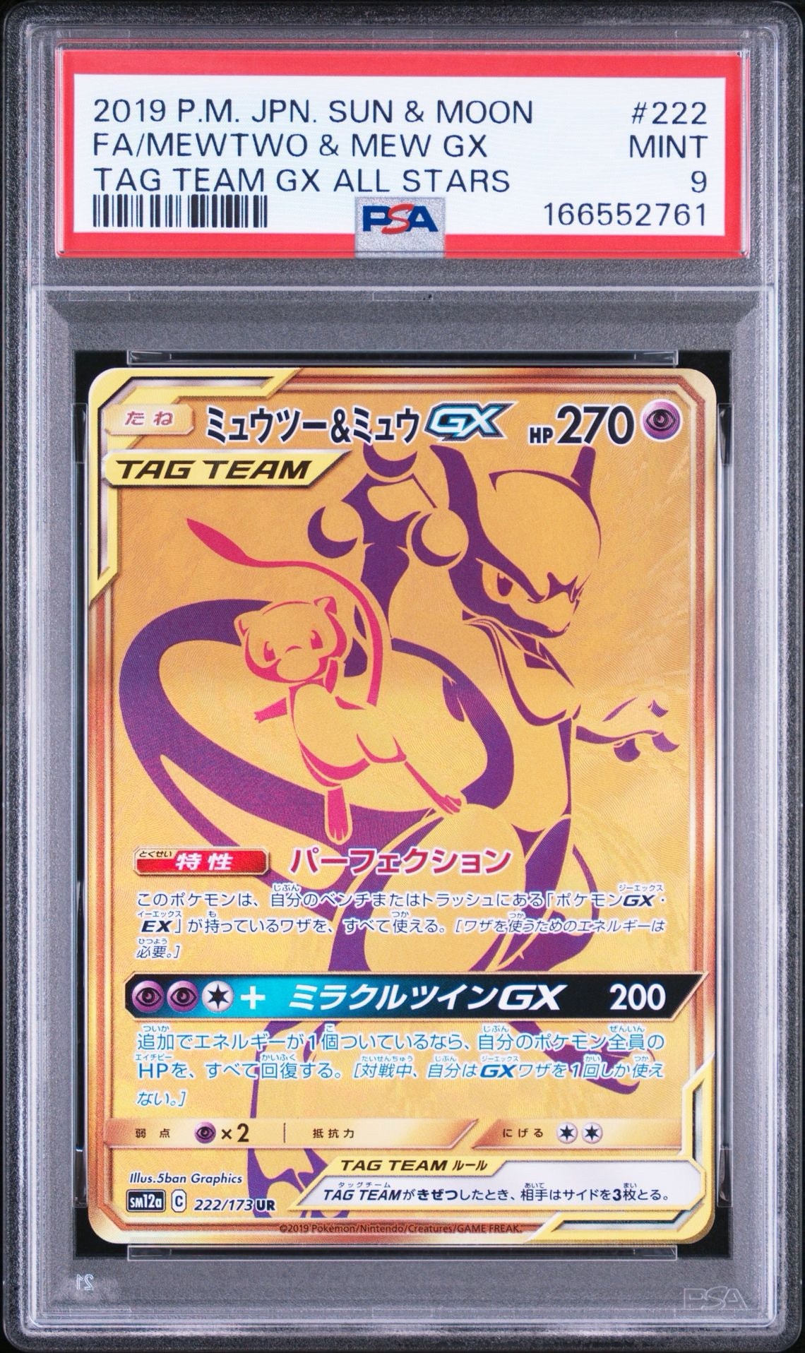 ミュウツー&ミュウGX UR[SM12a 222/173](ハイクラスパック「TAG TEAM