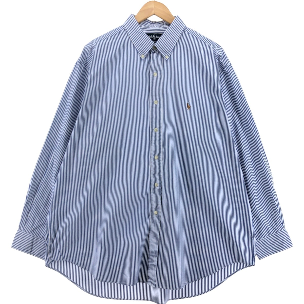 古着 ラルフローレン Ralph Lauren YARMOUTH 長袖 ボタンダウンストライプシャツ メンズXL相当/eaa521489