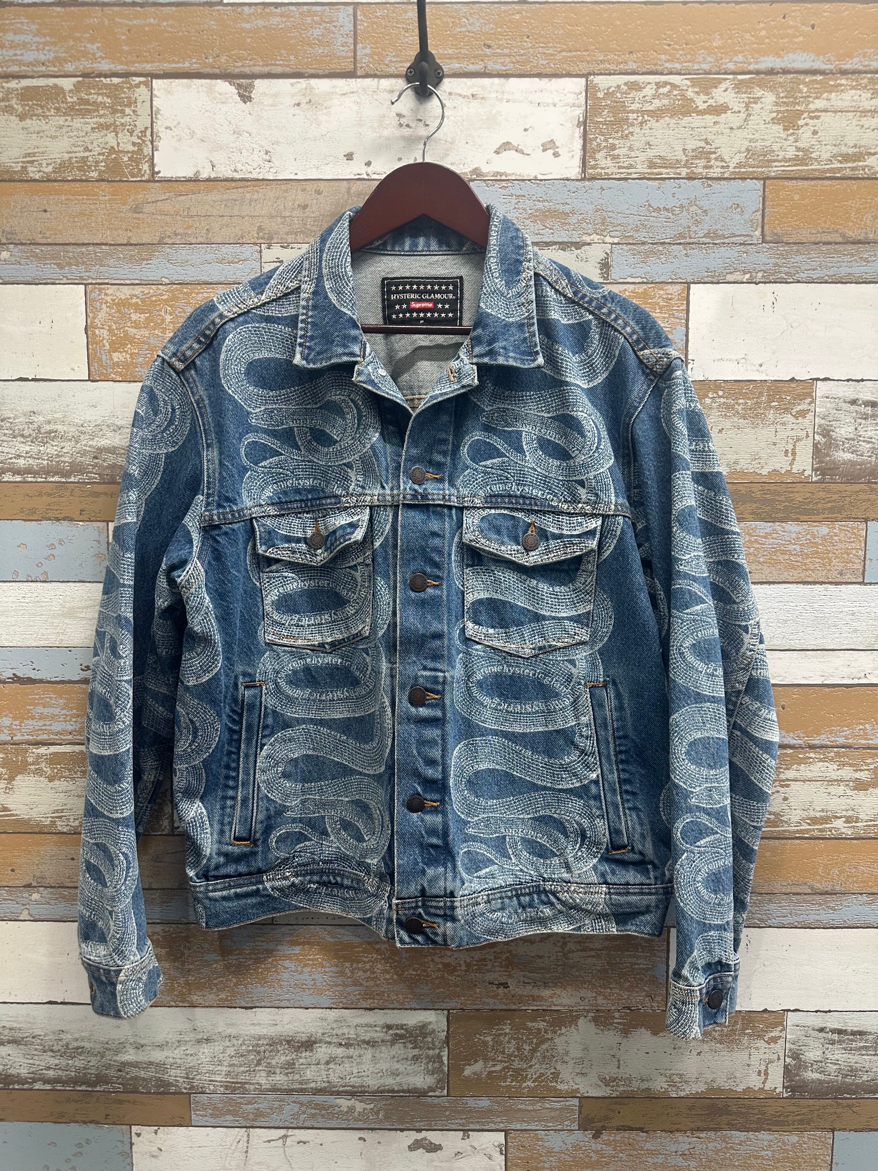 Supreme x HYSTERIC GLAMOUR Snake Denim Trucker Jacket "Blue"