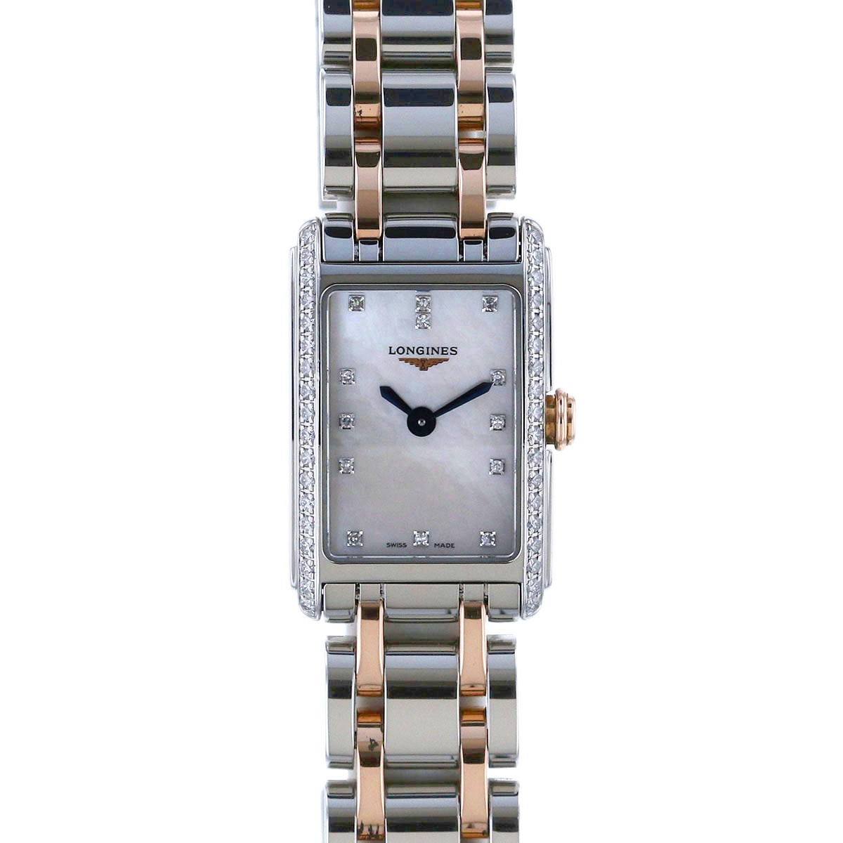 LONGINES ロンジン ドルチェヴィータ ベゼルダイヤ 腕時計 L5.258.5.89.7 ステンレススチール K18ゴールド ダイヤモンド シルバー ゴールド  レディース【中古】