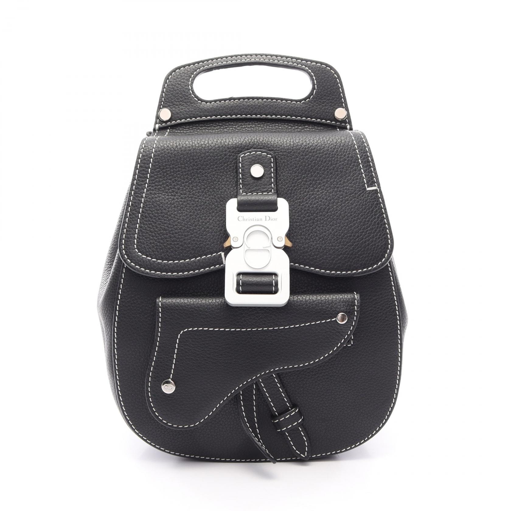 ディオール Dior Gallop ギャロップ リュックサック バックパック バッグ レザー メンズ ブラック系 【中古】