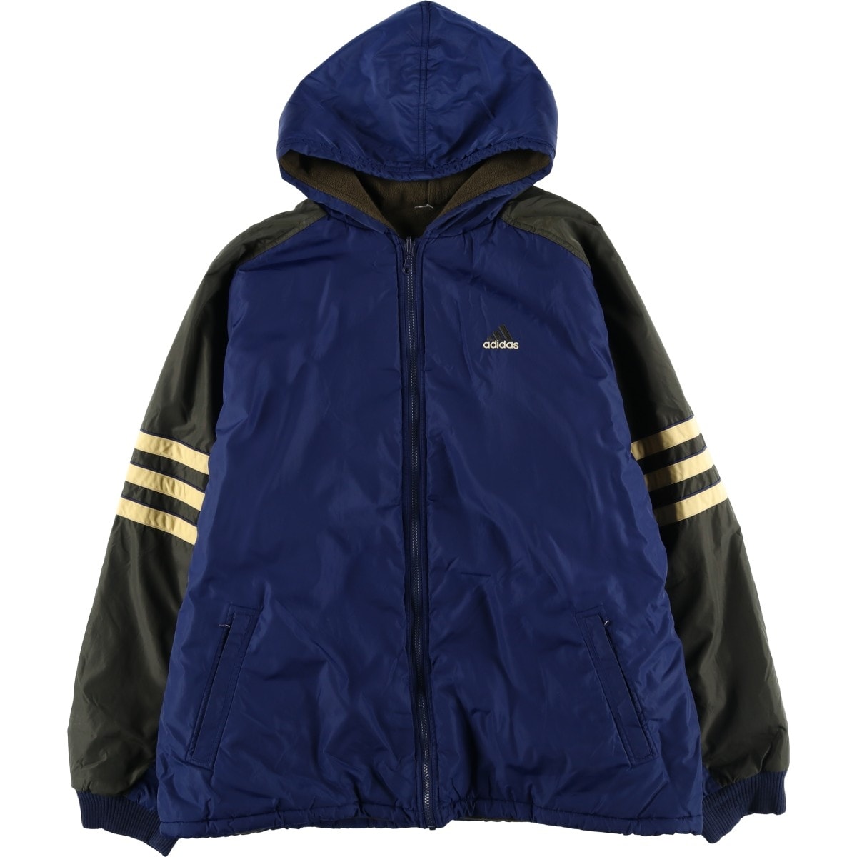 古着 90~00年代 アディダス adidas リバーシブル 中綿パーカー パファージャケット メンズXXL相当/eaa598575