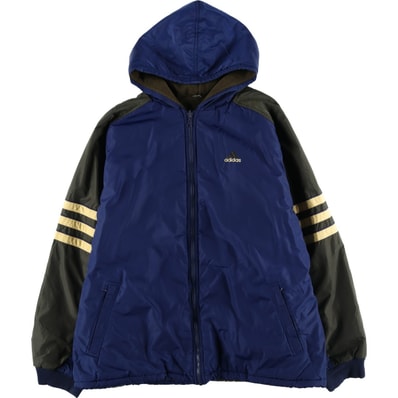 古着 90~00年代 アディダス adidas リバーシブル 中綿パーカー パファージャケット メンズXXL相当/eaa598575