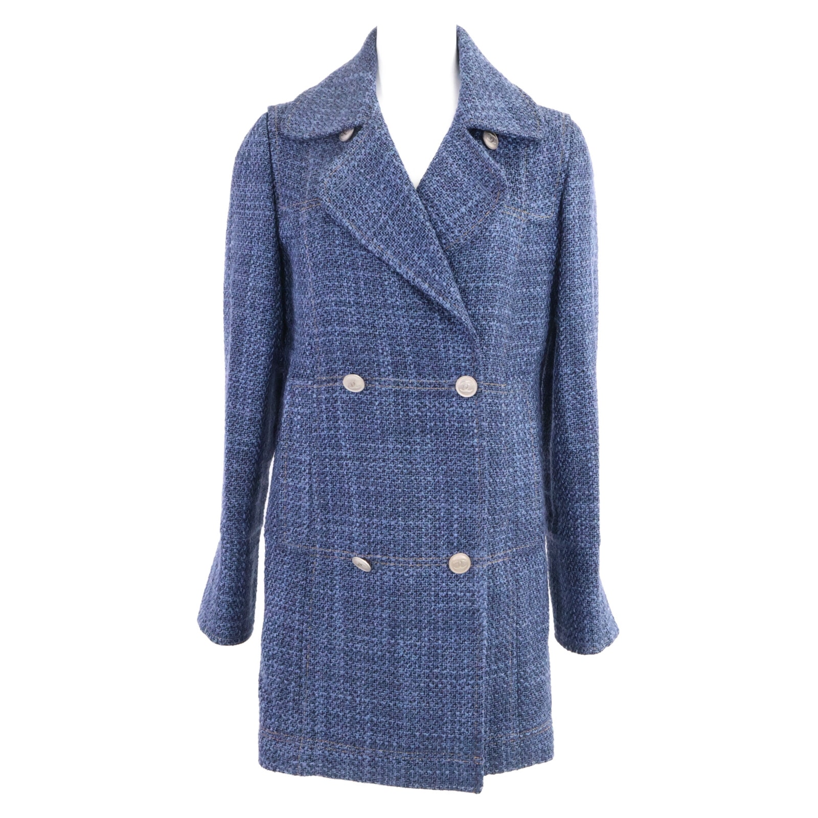 シャネル 【美品/国内正規】P39399V28323 ココマークボタン ツイード ダブルブレスト 38