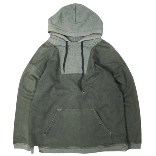 DESCENDANT ディセンダント 日本製 PE HOODY 後付け スウェットプルオーバーパーカー 2 GRAY 切り替え WTAPS TET トップス g026789
