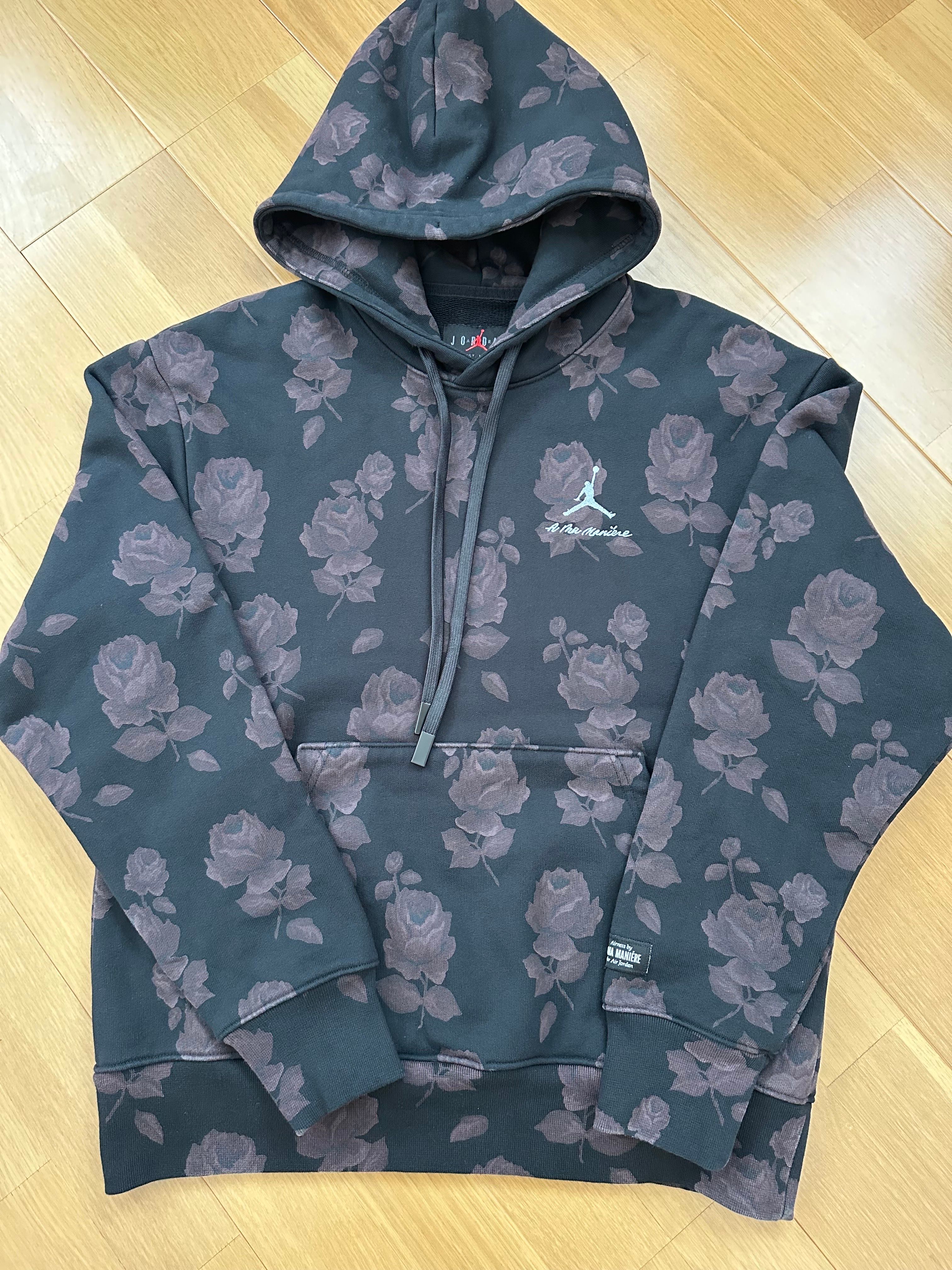 Jordan A ma maniere Allover Print Fleece Hoodie "Black"