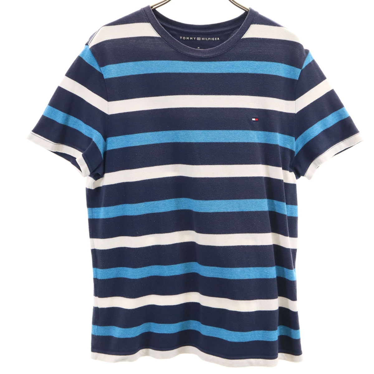 TOMMY HILFIGER トミーヒルフィガー ボーダー柄 半袖 Tシャツ M ネイビー