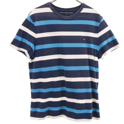 TOMMY HILFIGER トミーヒルフィガー ボーダー柄 半袖 Tシャツ M ネイビー