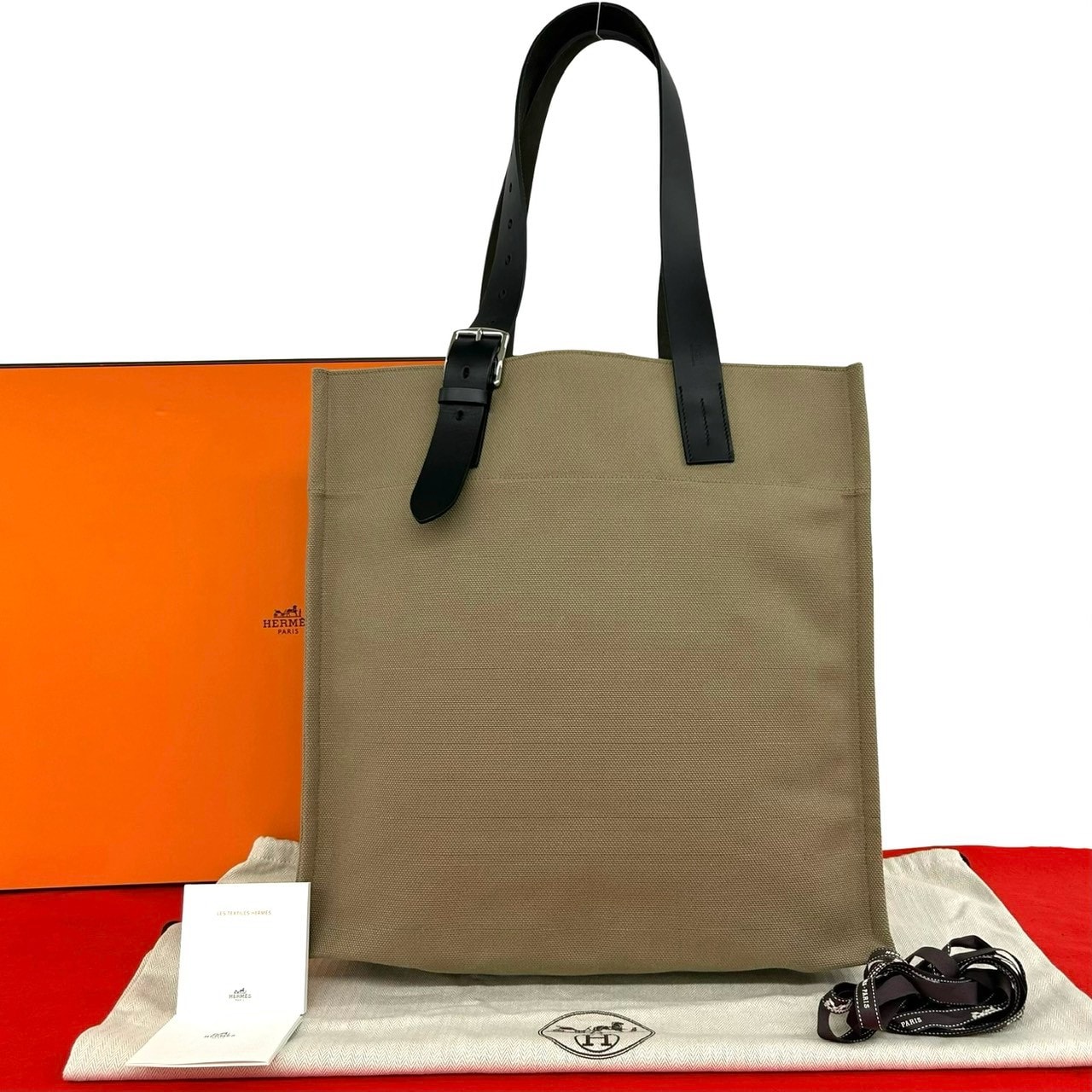 HERMES エルメス エトリヴィエール ショッピングトート キャンバス ヴァッシュ トートバッグ ブラウン
 73964