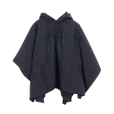 コムデギャルソン コムデギャルソン COMME des GARCONS COMME des GARCONS フード付き ポンチョ 衣料品 アウター ウール ポリエステル レディース ネイビー系 【中古】