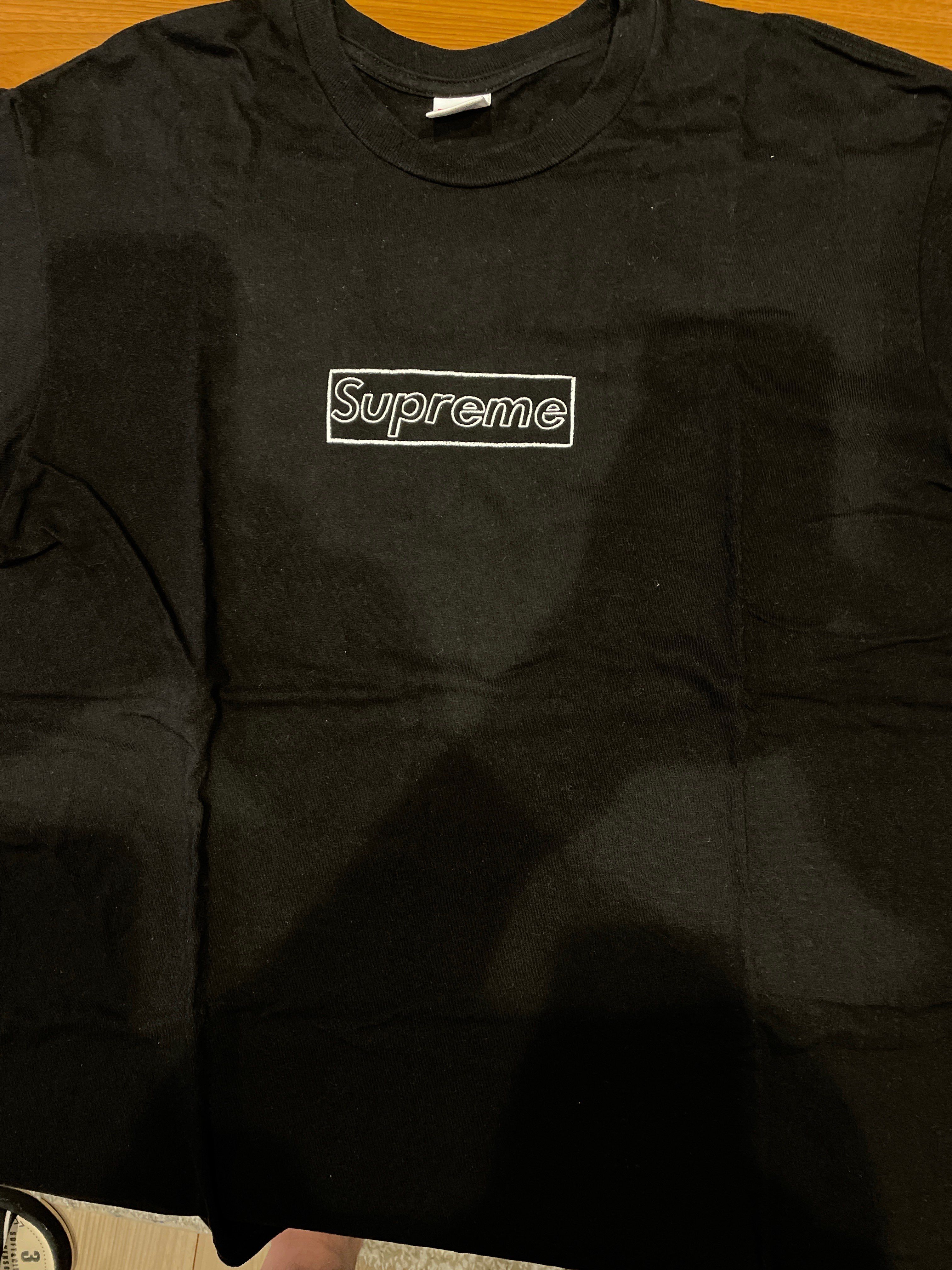 Supreme KAWS Chalk Logo Tee "Black"